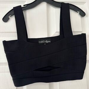 NBD x Naven Bandage Crop Top in Black